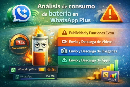 Análisis de consumo de batería en WhatsApp Plus